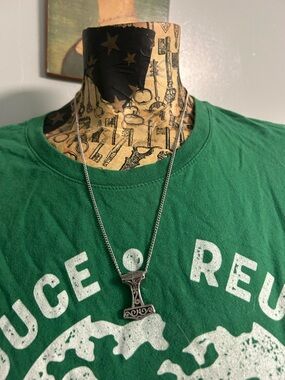Hand Crafted Silver Viking Mjolnir Pendant Necklace
